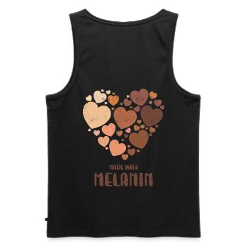 Made with Melanin For Pride African American - Men's Premium Organic Tank Top - black - Back - AI Model Male 178 light (178cm)