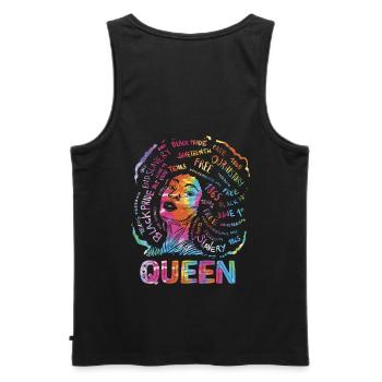 Queen For Pride Black African American Woman - Men's Premium Organic Tank Top - black - Back - AI Model Male 178 light (178cm)