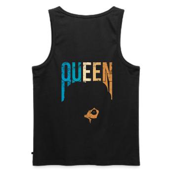 Queen For Pride Black African American Woman - Men's Premium Organic Tank Top - black - Back - AI Model Male 178 light (178cm)