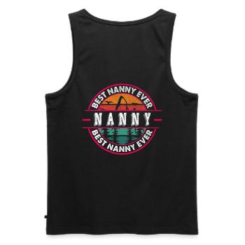 Beste Nanny Aller Zeiten Für Großmutter Oma - Männer Premium Bio Tank Top - Schwarz - Hinten - AI Model Male 178 light (178cm)
