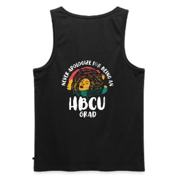 Never apologize for a - Men's Premium Organic Tank Top - black - Back - AI Model Male 178 light (178cm)