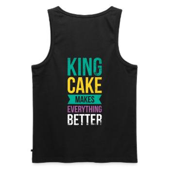 King Cake Makes Everything Better for Baker Or - Men's Premium Organic Tank Top - black - Back - AI Model Male 178 light (178cm)