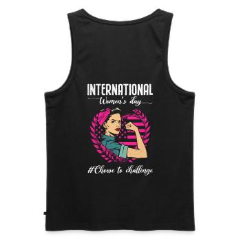 International Women's Day #choose To Challenge - Men's Premium Organic Tank Top - black - Back - AI Model Male 178 light (178cm)