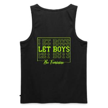 Leave Boys Feminine Design For Feminists - Men's Premium Organic Tank Top - black - Back - AI Model Male 178 light (178cm)