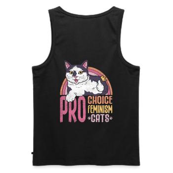 Pro Choice Feminism Cats Design For - Men's Premium Organic Tank Top - black - Back - AI Model Male 178 light (178cm)