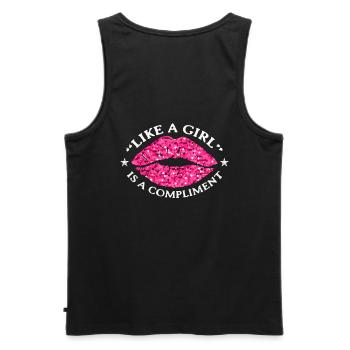 Like a Girl is a compliment for feminists - Men's Premium Organic Tank Top - black - Back - AI Model Male 178 light (178cm)