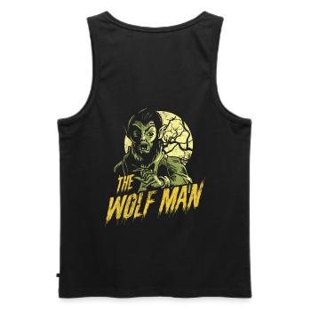 The Wolf Man Design For Werewolf Movies And Wolves - Men's Premium Organic Tank Top - black - Back - AI Model Male 178 light (178cm)