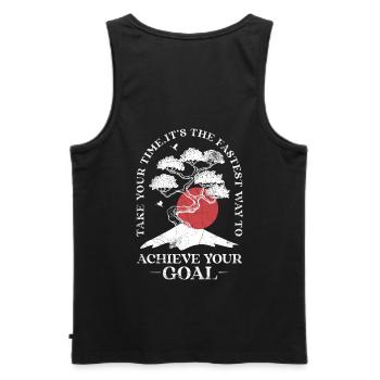 Nehmen Sie Sich Zeit, Es Ist Der Schnellste Weg, - Männer Premium Bio Tank Top - Schwarz - Hinten - AI Model Male 178 light (178cm)