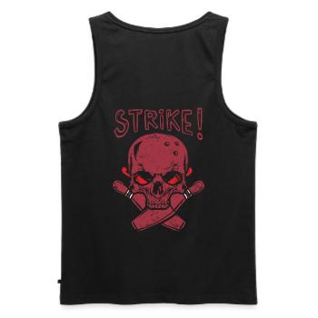 Bowl Design For Bowler Bowling Player Sport Skull - Men's Premium Organic Tank Top - black - Back - AI Model Male 178 light (178cm)