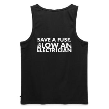 Save a backup breakthrough of a - Men's Premium Organic Tank Top - black - Back - AI Model Male 178 light (178cm)