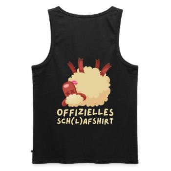 Schafshirt zum Schlafen, Schaf - Männer Premium Bio Tank Top - Schwarz - Hinten - AI Model Male 178 light (178cm)