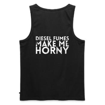 Diesel vapors make me awesome design for - Men's Premium Organic Tank Top - black - Back - AI Model Male 178 light (178cm)