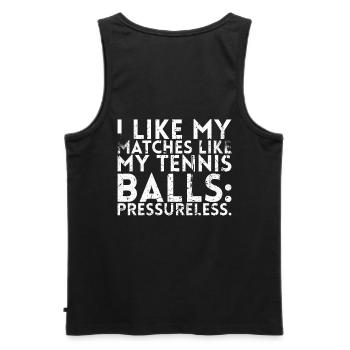 Ich Mag Meine Streichhölzer Wie Meine Tennisbälle - Männer Premium Bio Tank Top - Schwarz - Hinten - AI Model Male 178 light (178cm)