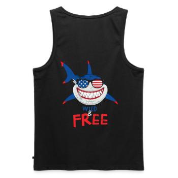 Wild And Free Design For The - Men's Premium Organic Tank Top - black - Back - AI Model Male 178 light (178cm)