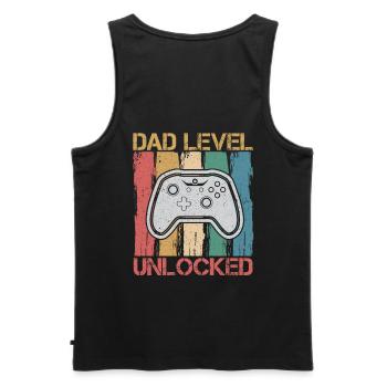 Dad Level Unlocked Design Für Einen Gamer Dad - Männer Premium Bio Tank Top - Schwarz - Hinten - AI Model Male 178 light (178cm)