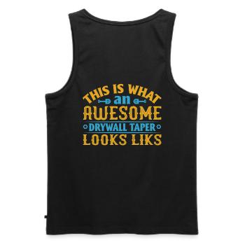 This is what a fantastic drywall cone looks like - Men's Premium Organic Tank Top - black - Back - AI Model Male 178 light (178cm)