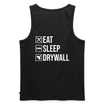 Eat Sleep Trockenbau-finisher-design Für Einen - Männer Premium Bio Tank Top - Schwarz - Hinten - AI Model Male 178 light (178cm)