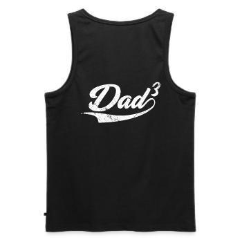 Dad Cubed Design For A Father Of Three Children - Men's Premium Organic Tank Top - black - Back - AI Model Male 178 light (178cm)
