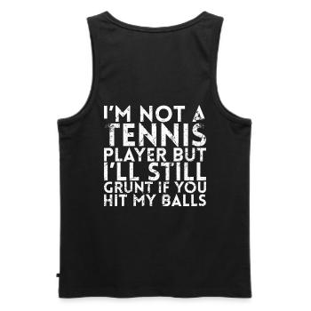 Ich Bin Kein Tennisspieler, Aber Ich Werde Immer - Männer Premium Bio Tank Top - Schwarz - Hinten - AI Model Male 178 light (178cm)