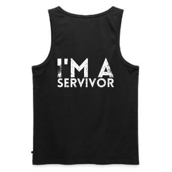 Ich Bin Ein Servivor-design Für Tennisfans - Männer Premium Bio Tank Top - Schwarz - Hinten - AI Model Male 178 light (178cm)