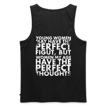 Young women can have the perfect figure, but - Men's Premium Organic Tank Top - black - Back - AI Model Male 178 light (178cm)