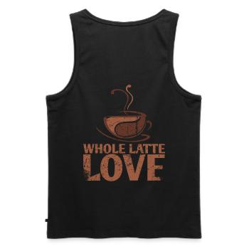 Latte-Liebes-ehe-design entier pour mariés - Débardeur bio Premium Homme - noir - Dos - AI Model Male 178 light (178cm)
