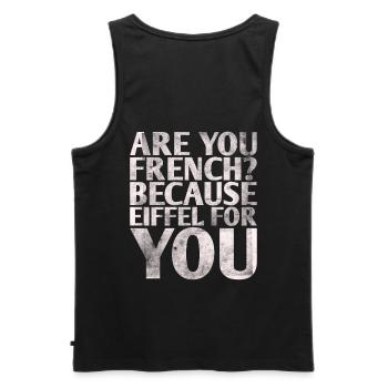 Are you French because Eiffel designed for you - Men's Premium Organic Tank Top - black - Back - AI Model Male 178 light (178cm)