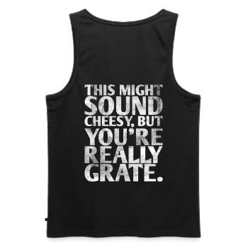 This may sound cheesy, but they really are - Men's Premium Organic Tank Top - black - Back - AI Model Male 178 light (178cm)