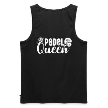 Padel Queen Padelschläger Ball Design Für Padel - Männer Premium Bio Tank Top - Schwarz - Hinten - AI Model Male 178 light (178cm)