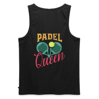 Padel Queen Padelschläger Ball Design Für Padel - Männer Premium Bio Tank Top - Schwarz - Hinten - AI Model Male 178 light (178cm)