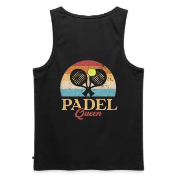 Padel Queen Padelschläger Ball Design Für Padel - Männer Premium Bio Tank Top - Schwarz - Hinten - AI Model Male 178 light (178cm)