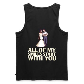 All My Smiles Start With You Design For The Bride - Men's Premium Organic Tank Top - black - Back - AI Model Male 178 light (178cm)