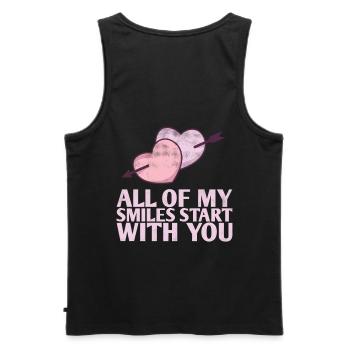 All My Smiles Start With You Design For The Bride - Men's Premium Organic Tank Top - black - Back - AI Model Male 178 light (178cm)