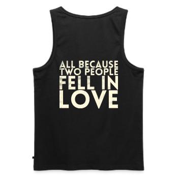 All because two people join the bride - Men's Premium Organic Tank Top - black - Back - AI Model Male 178 light (178cm)