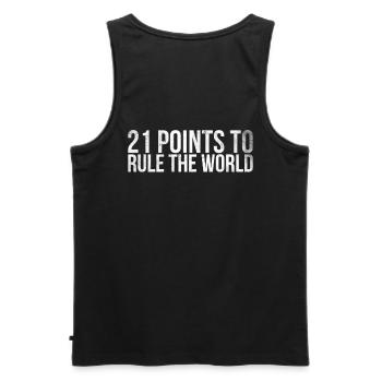 21 points pour faire le monde pour les joueurs de badminton - Débardeur bio Premium Homme - noir - Dos - AI Model Male 178 light (178cm)