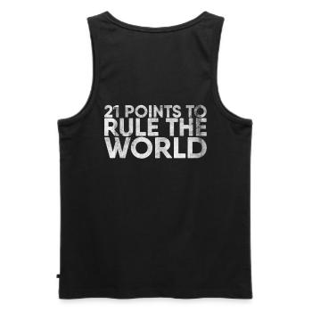 21 points pour faire le monde pour les joueurs de badminton - Débardeur bio Premium Homme - noir - Dos - AI Model Male 178 light (178cm)