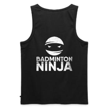 Badminton Ninja pour les joueurs de badminton ou - Débardeur bio Premium Homme - noir - Dos - AI Model Male 178 light (178cm)