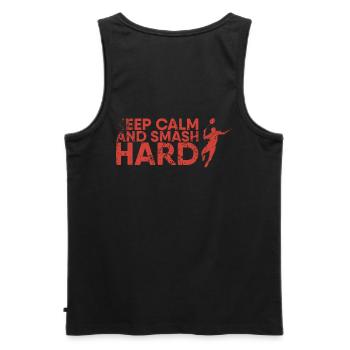 Stay Calm And Smash Hard For - Men's Premium Organic Tank Top - black - Back - AI Model Male 178 light (178cm)