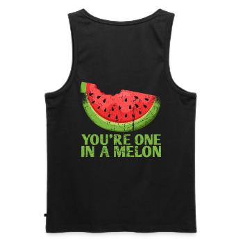 They Are One In A Melon Marriage Design For The - Men's Premium Organic Tank Top - black - Back - AI Model Male 178 light (178cm)