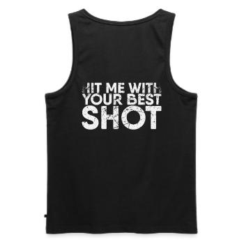 Beat me with your best blow for - Men's Premium Organic Tank Top - black - Back - AI Model Male 178 light (178cm)
