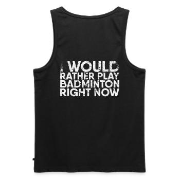 Je préfère jouer au badminton maintenant pour - Débardeur bio Premium Homme - noir - Dos - AI Model Male 178 light (178cm)
