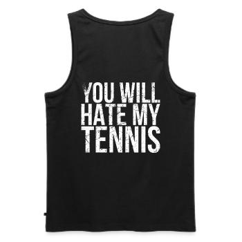 Tu deviendras mon design de tennis pour les fans de tennis - Débardeur bio Premium Homme - noir - Dos - AI Model Male 178 light (178cm)