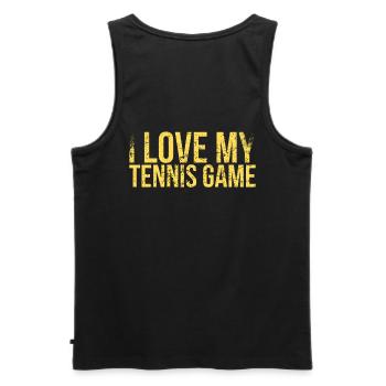 J’adore ma conception de jeu de tennis pour les fans de tennis - Débardeur bio Premium Homme - noir - Dos - AI Model Male 178 light (178cm)