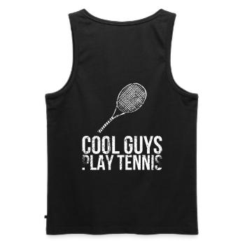 Cool Guys Play Tennis Design pour les fans de tennis - Débardeur bio Premium Homme - noir - Dos - AI Model Male 178 light (178cm)
