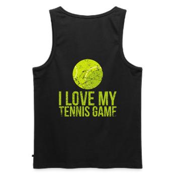 J’adore ma conception de jeu de tennis pour les fans de tennis - Débardeur bio Premium Homme - noir - Dos - AI Model Male 178 light (178cm)