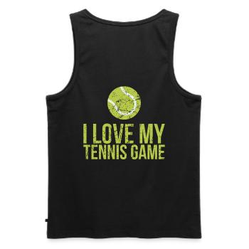 J’adore ma conception de jeu de tennis pour les fans de tennis - Débardeur bio Premium Homme - noir - Dos - AI Model Male 178 light (178cm)