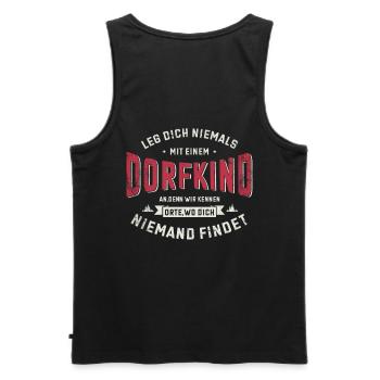 Dorfkind und stolz drauf. Dorfkind - Männer Premium Bio Tank Top - Schwarz - Hinten - AI Model Male 178 light (178cm)