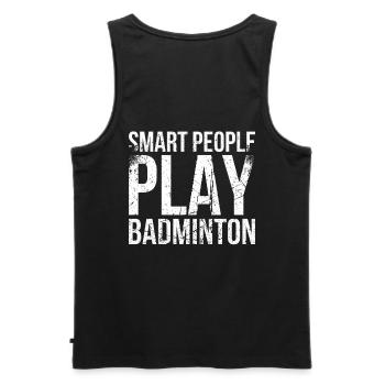 Smart people play badminton for badminton players - Men's Premium Organic Tank Top - black - Back - AI Model Male 178 light (178cm)