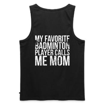 Mein Lieblings-badmintonspieler Nennt Mich Mama - Männer Premium Bio Tank Top - Schwarz - Hinten - AI Model Male 178 light (178cm)