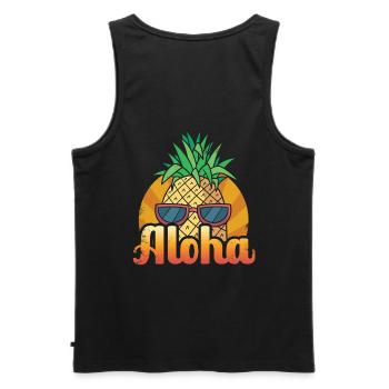 Aloha pineapple sunset design For - Men's Premium Organic Tank Top - black - Back - AI Model Male 178 light (178cm)